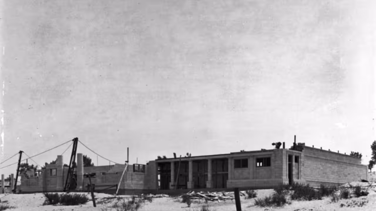 Bathhouse under construction