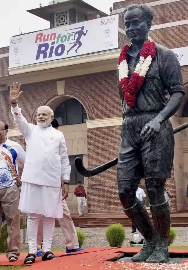 Prime Minister Narendra Modi at Major Dhyan Chand National Stadium