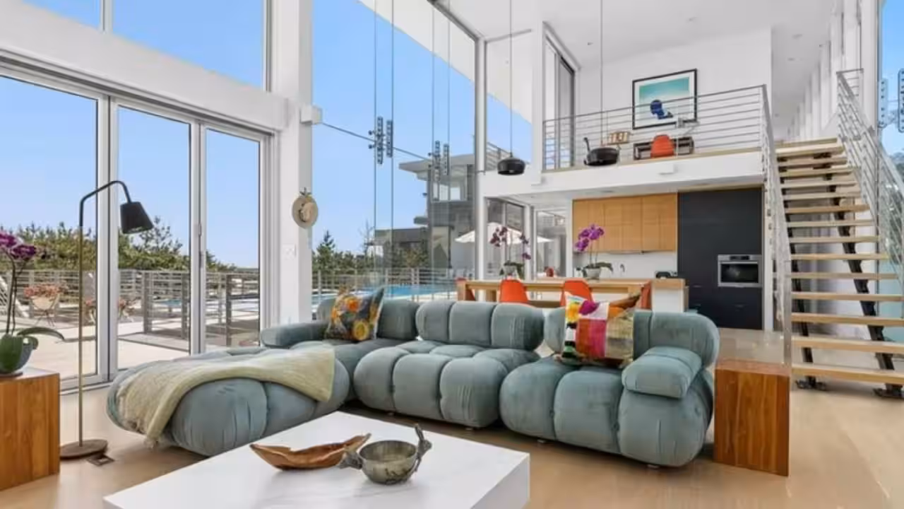 The three-storey home has several features designed to connect its interior with the outdoors.